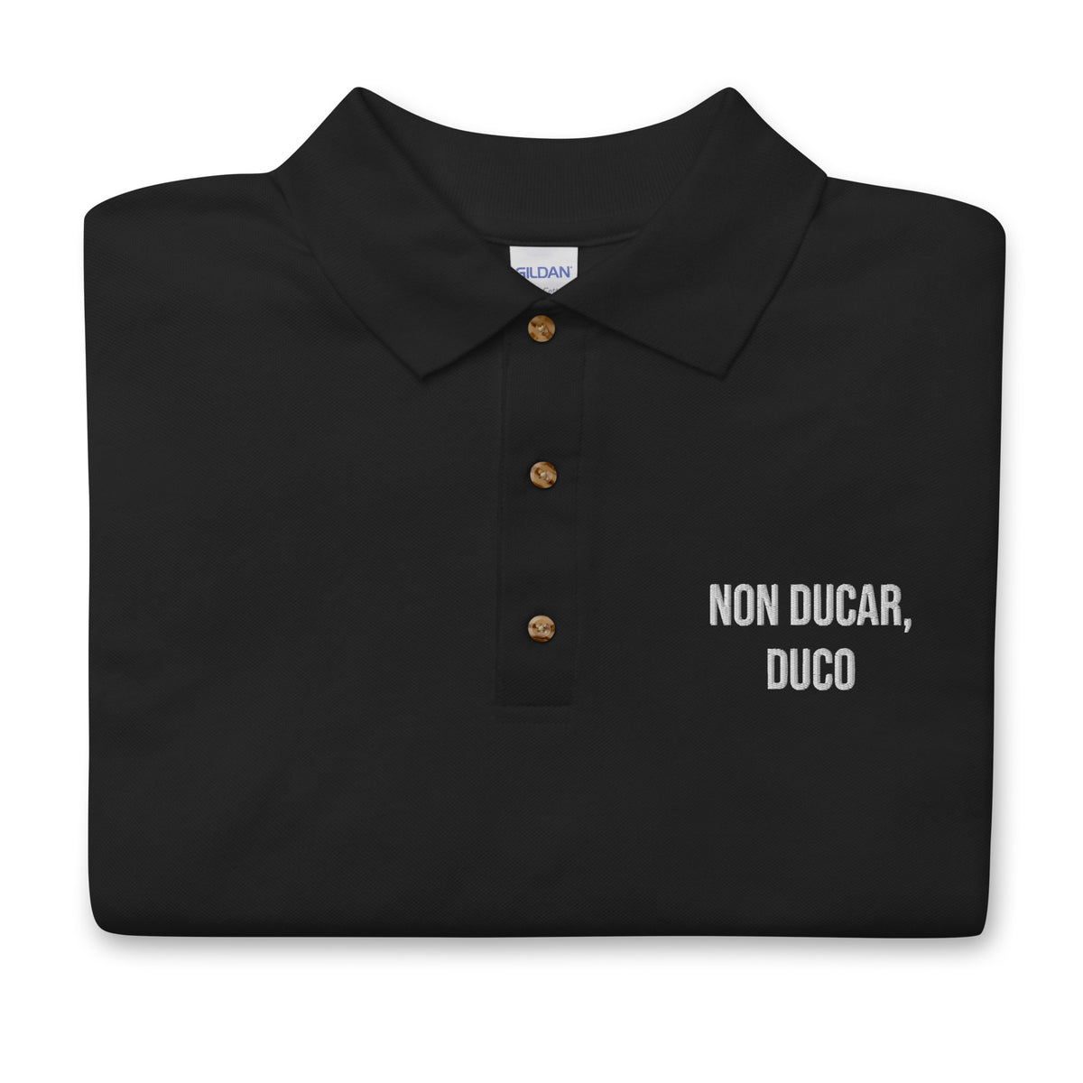 NON DUCAR DUCO (Latin I am not led, I lead) Embroidered Polo Shirt