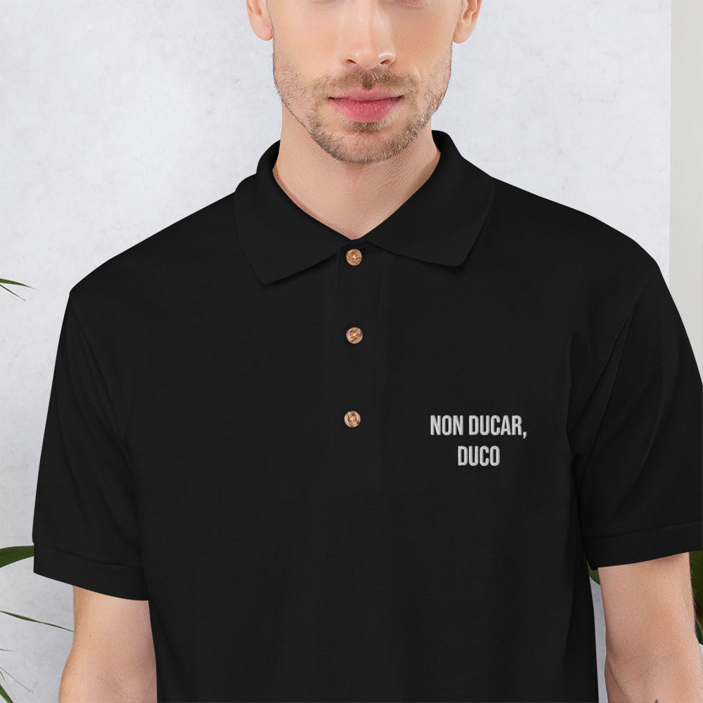 NON DUCAR DUCO (Latin I am not led, I lead) Embroidered Polo Shirt