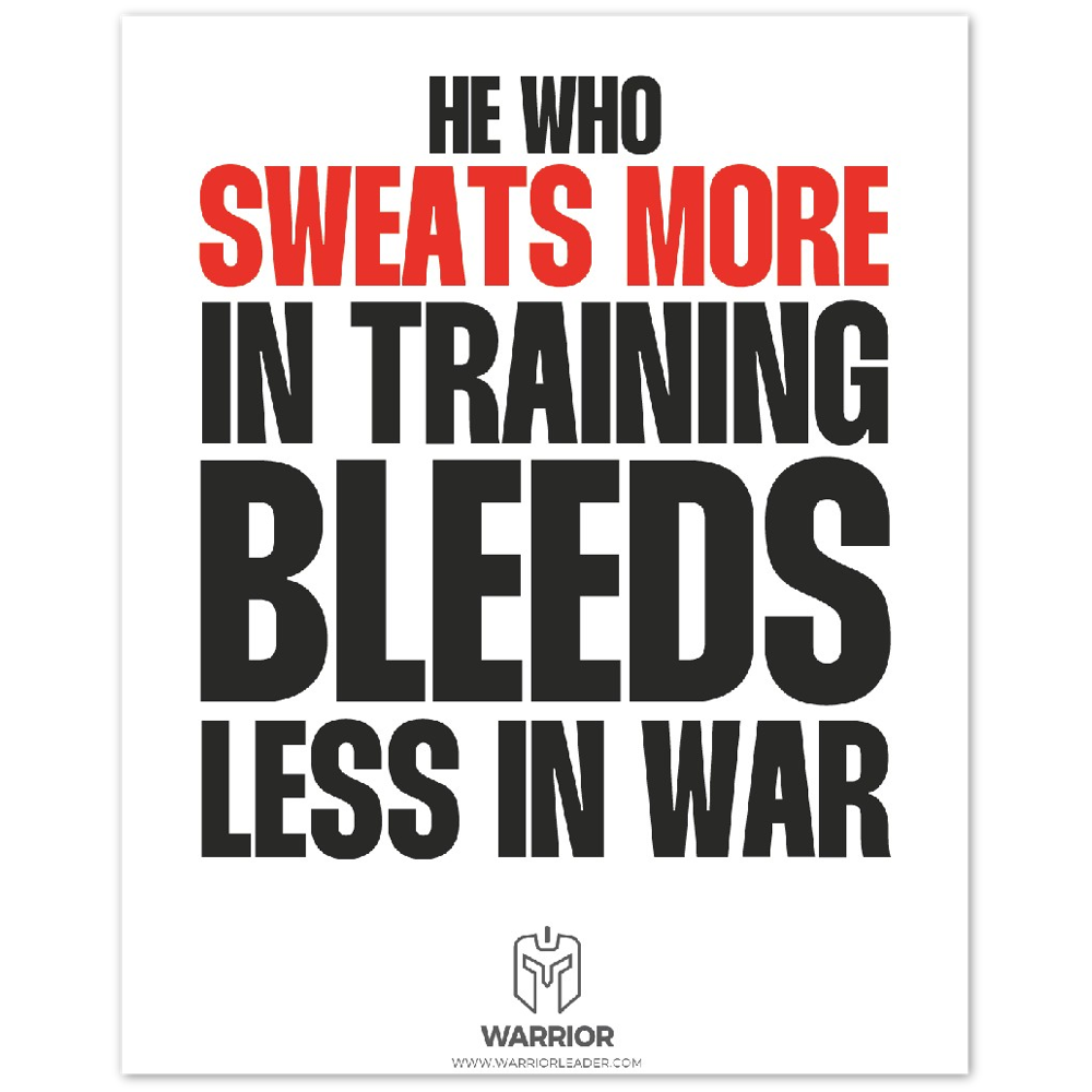 He Who Sweats More in Training Bleeds Less in War Aluminum Print