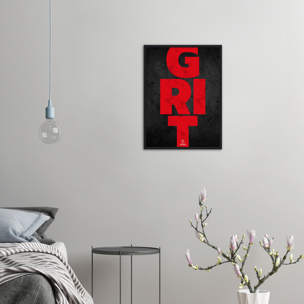 GRIT Warrior Head Matte Paper Wooden Framed Poster