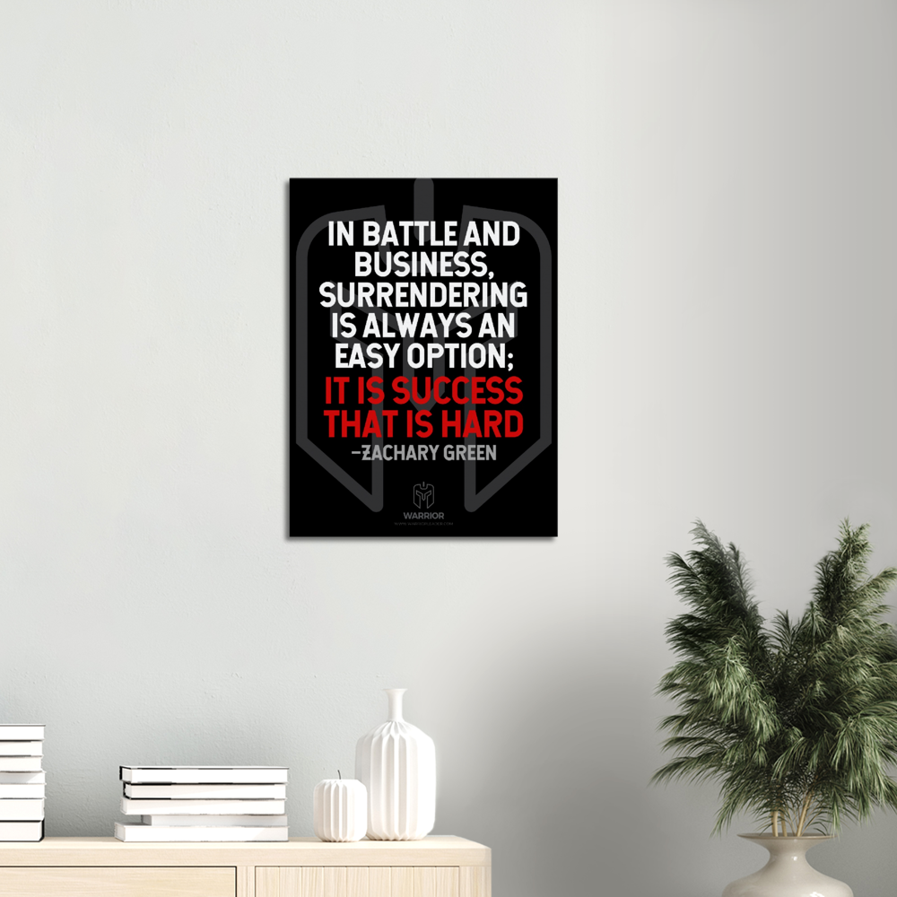 Warrior Business Battle Quotes by Zachary Green Canvas