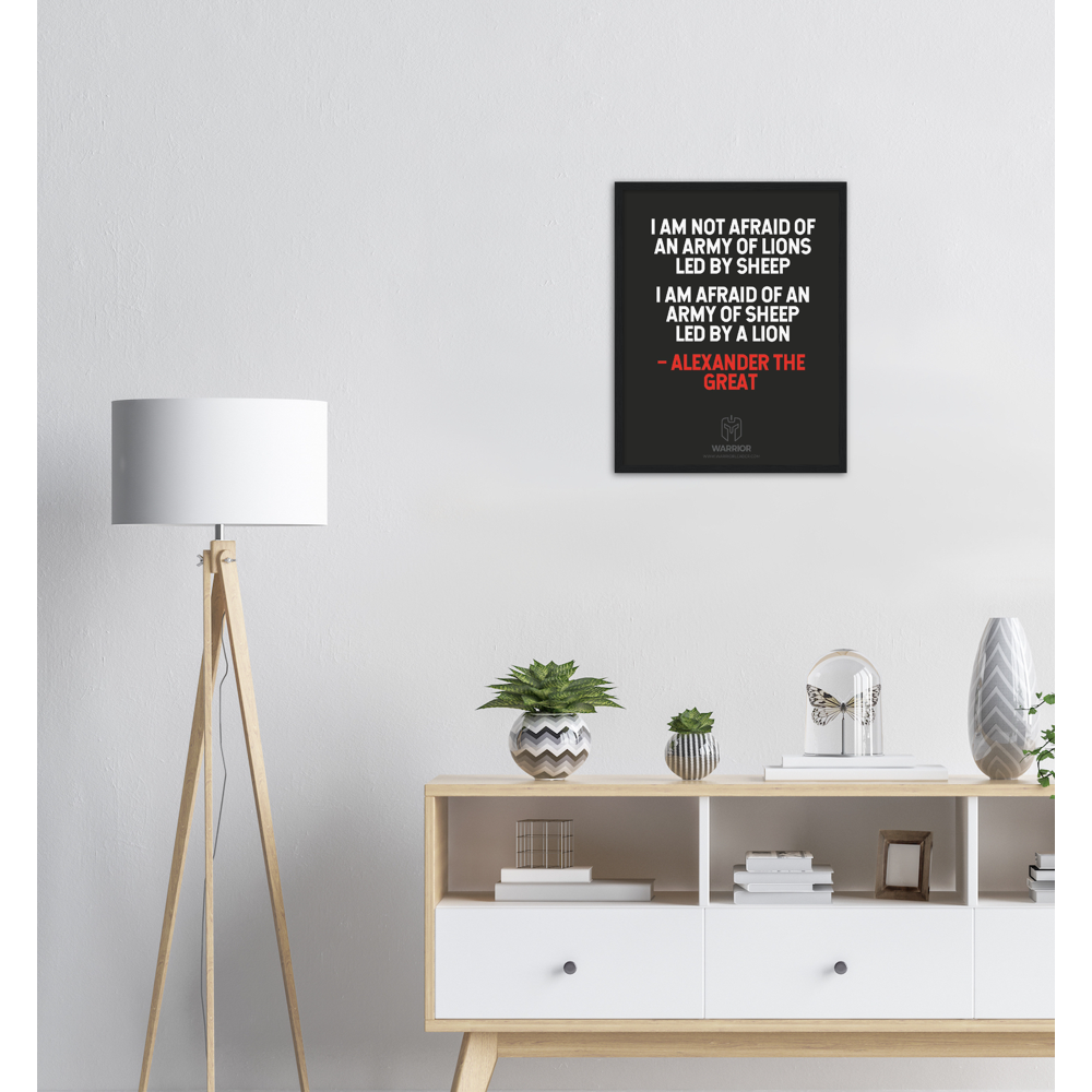 Warrior Head Alexander the Great Quotes Classic Matte Paper Wooden Framed Poster