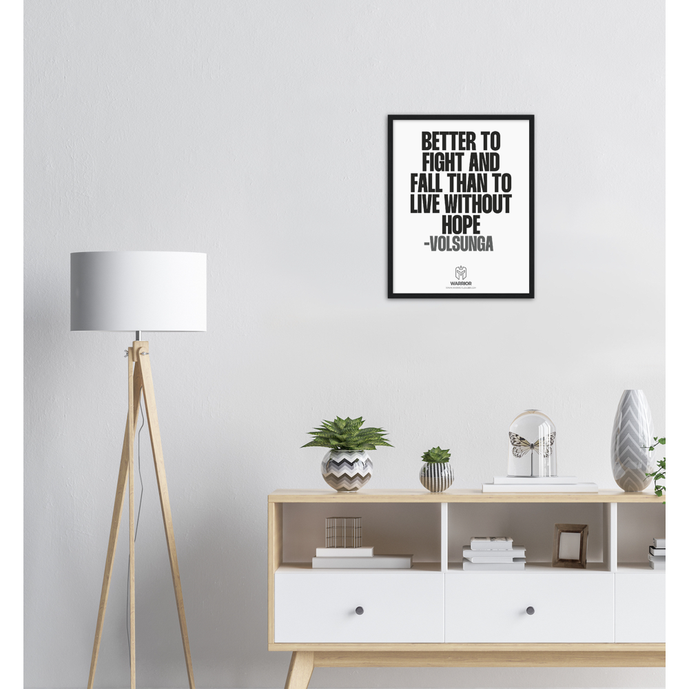 Warrior Head Quotes by Volsunga Classic Matte Paper Wooden Framed Poster