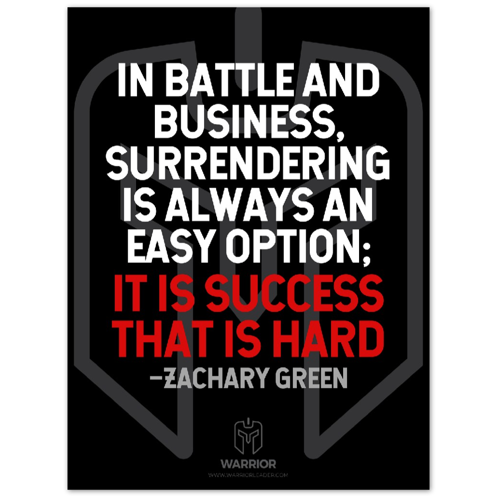 Warrior Business Battle Quotes by Zachary Green Aluminum Print