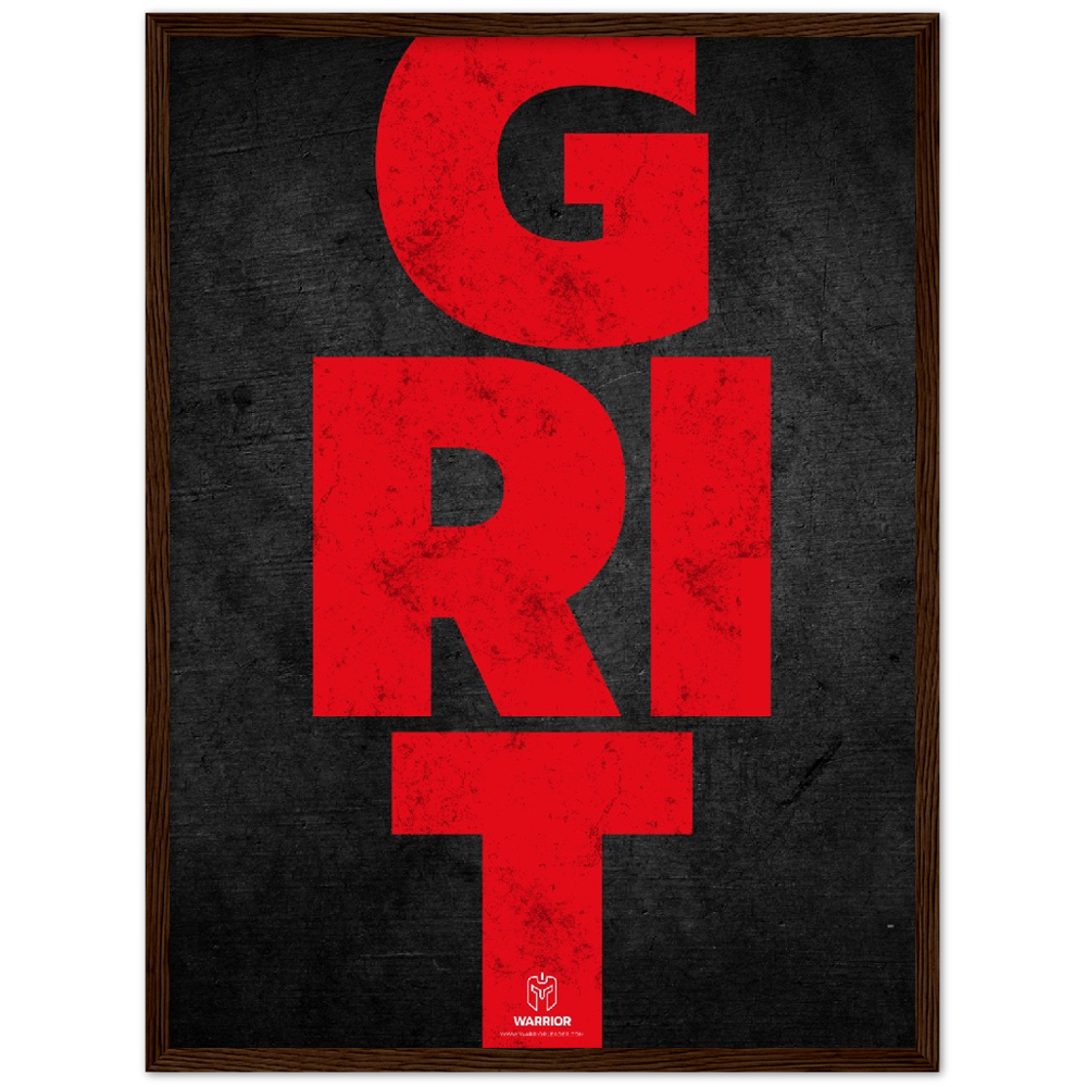 GRIT Warrior Head Matte Paper Wooden Framed Poster