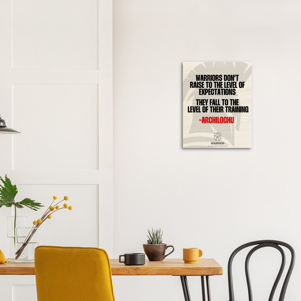 Warrior Quotes by Archilochu Wood Prints