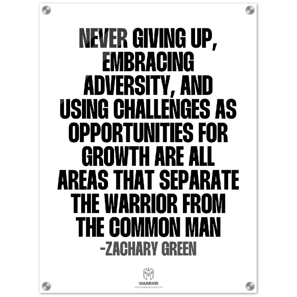 Never Giving Up by Zachary Green Quotes Acrylic Print