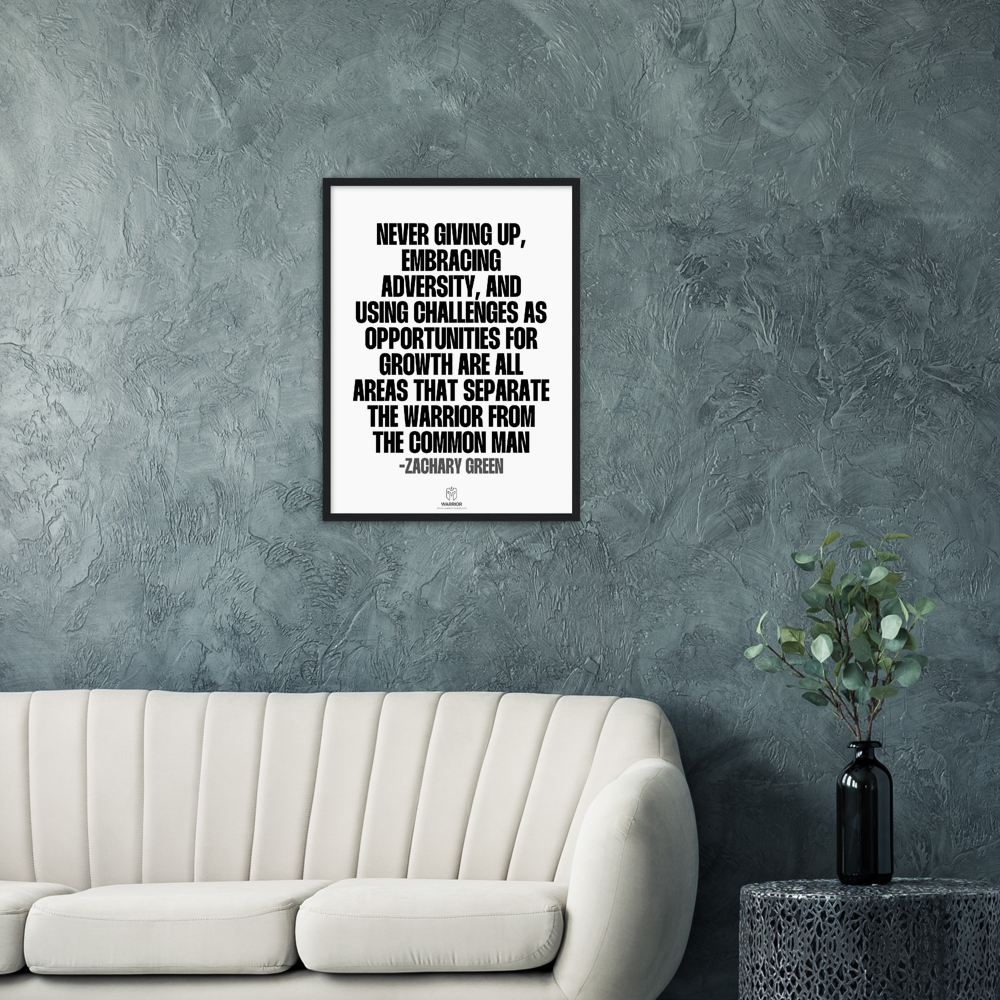 Never Giving Up by Zachary Green Quotes Classic Matte Paper Wooden Framed Poster