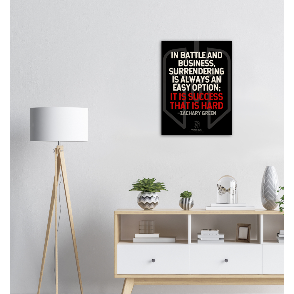 Warrior Business Battle Quotes by Zachary Green Wood Prints