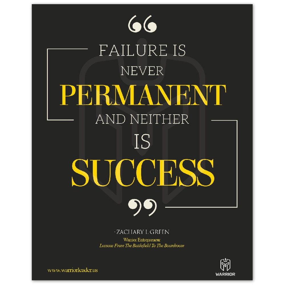 Failure is Never Permanent and Neither is Success by Zachary Green Aluminum Print