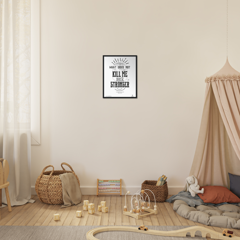 Twilight of the Idols Kill Me makes Me Stronger by Friedrich Nietzsche Classic Matte Paper Wooden Framed Poster