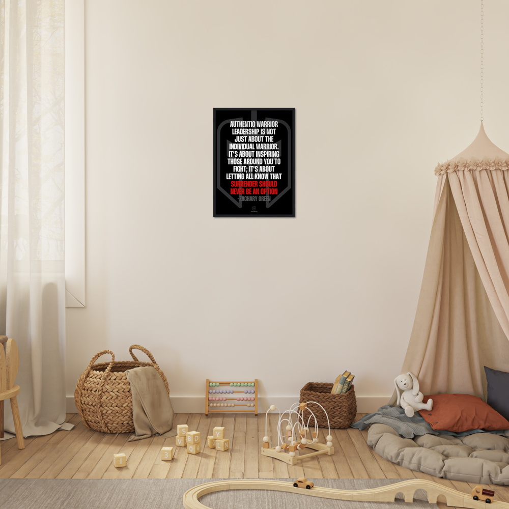 Surrender Should Never Be an Option by Zachary Green Paper Wooden Framed Poster