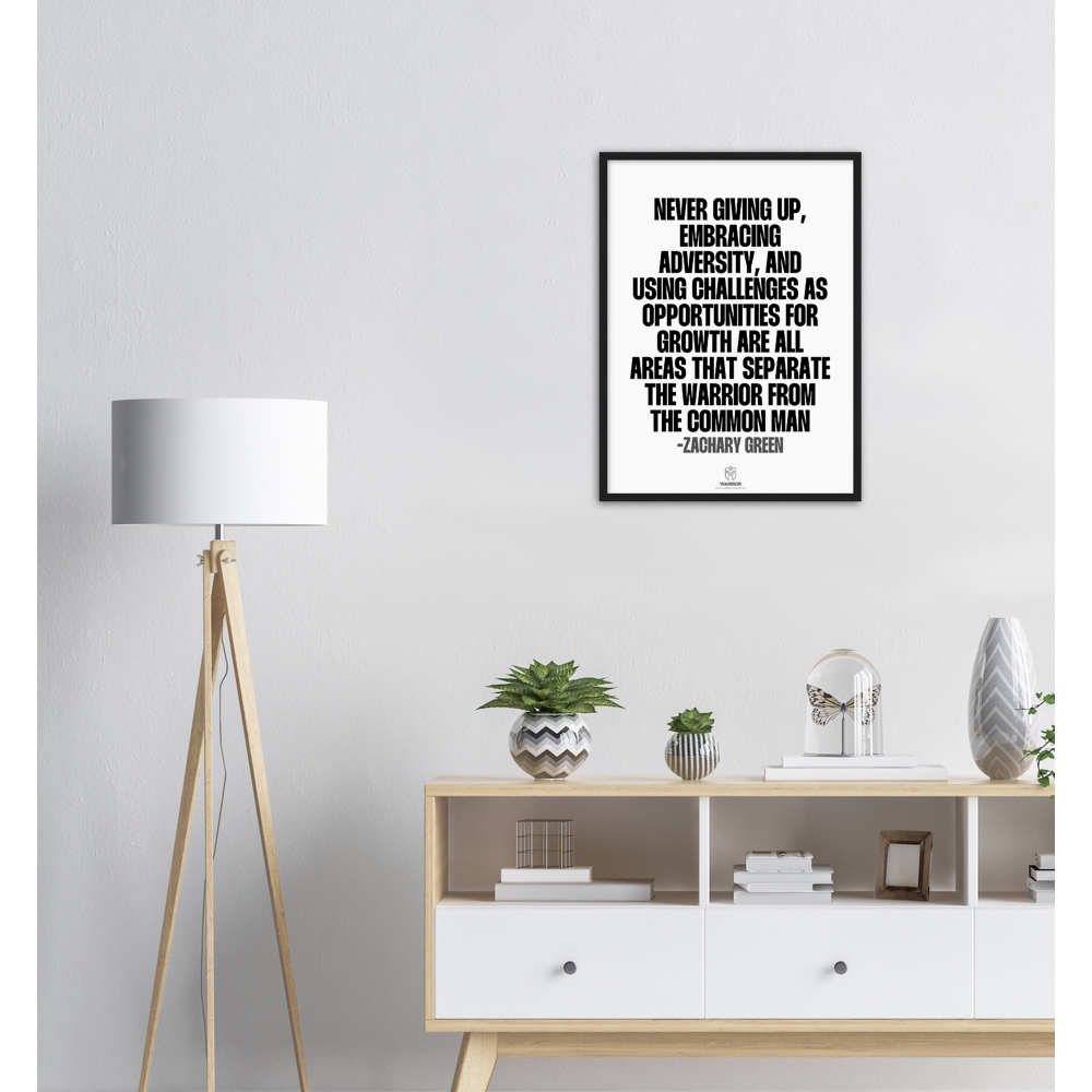 Never Giving Up by Zachary Green Quotes Classic Matte Paper Wooden Framed Poster
