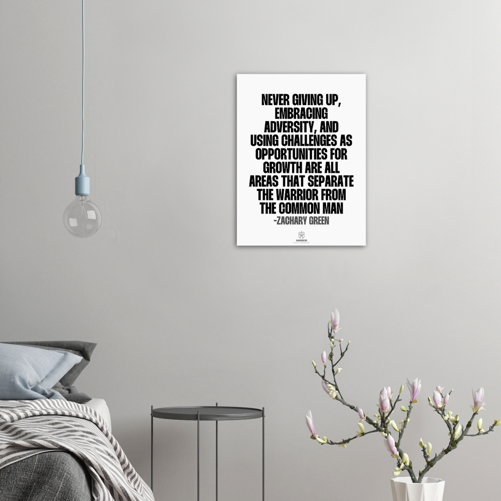 Never Giving Up by Zachary Green Quotes Aluminum Print