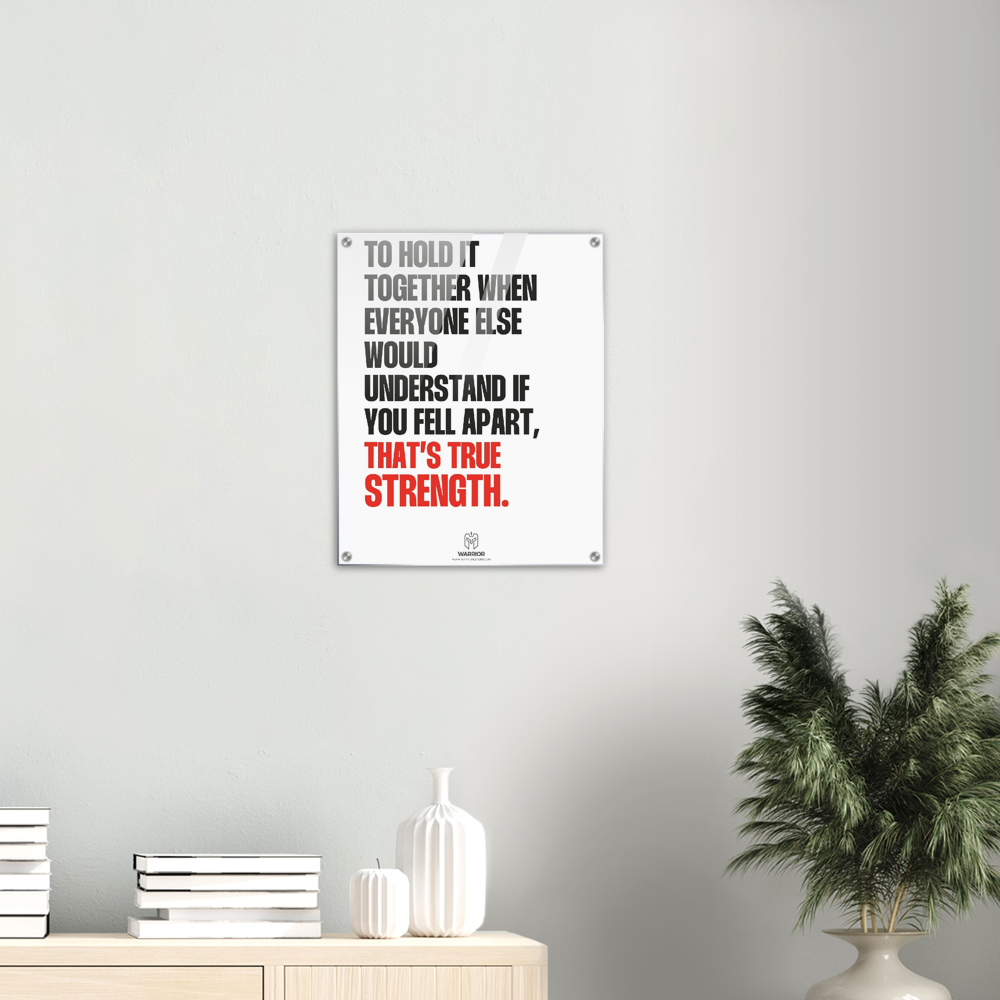 True Strength Quote from Warrior Head Acrylic Print