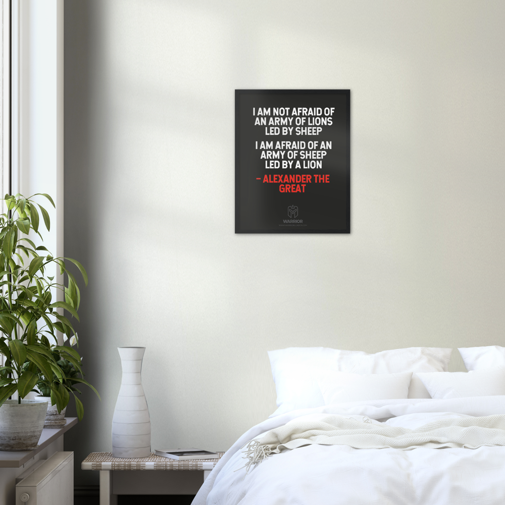 Warrior Head Alexander the Great Quotes Classic Matte Paper Wooden Framed Poster