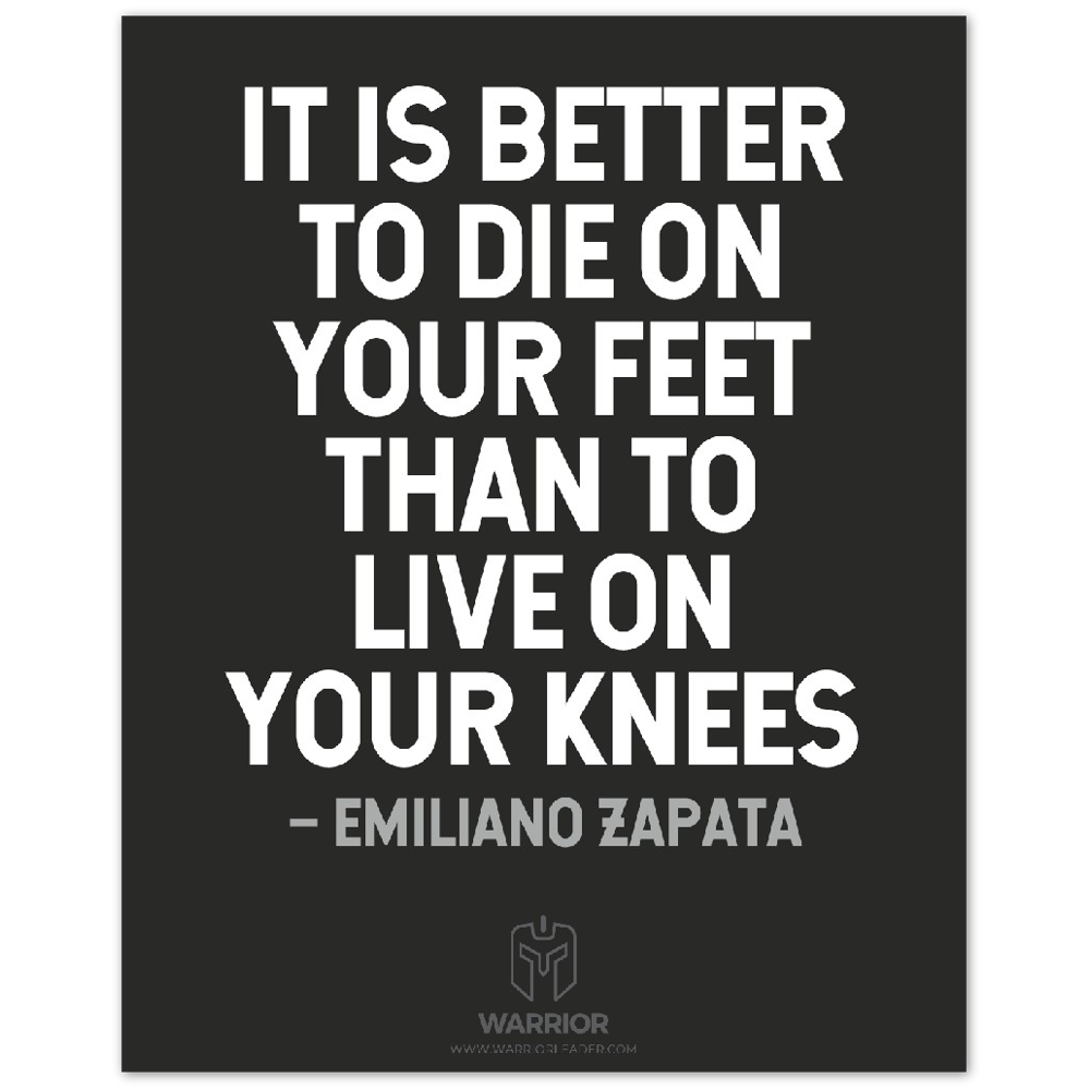 Warrior Head Quotes by Emiliano Zapata Aluminum Print