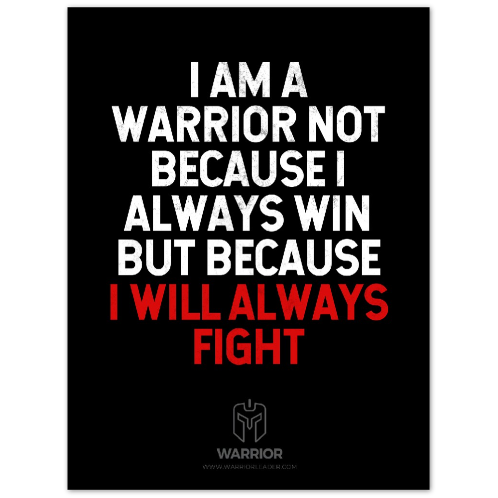 I am a Warrior Quotes Aluminum Print