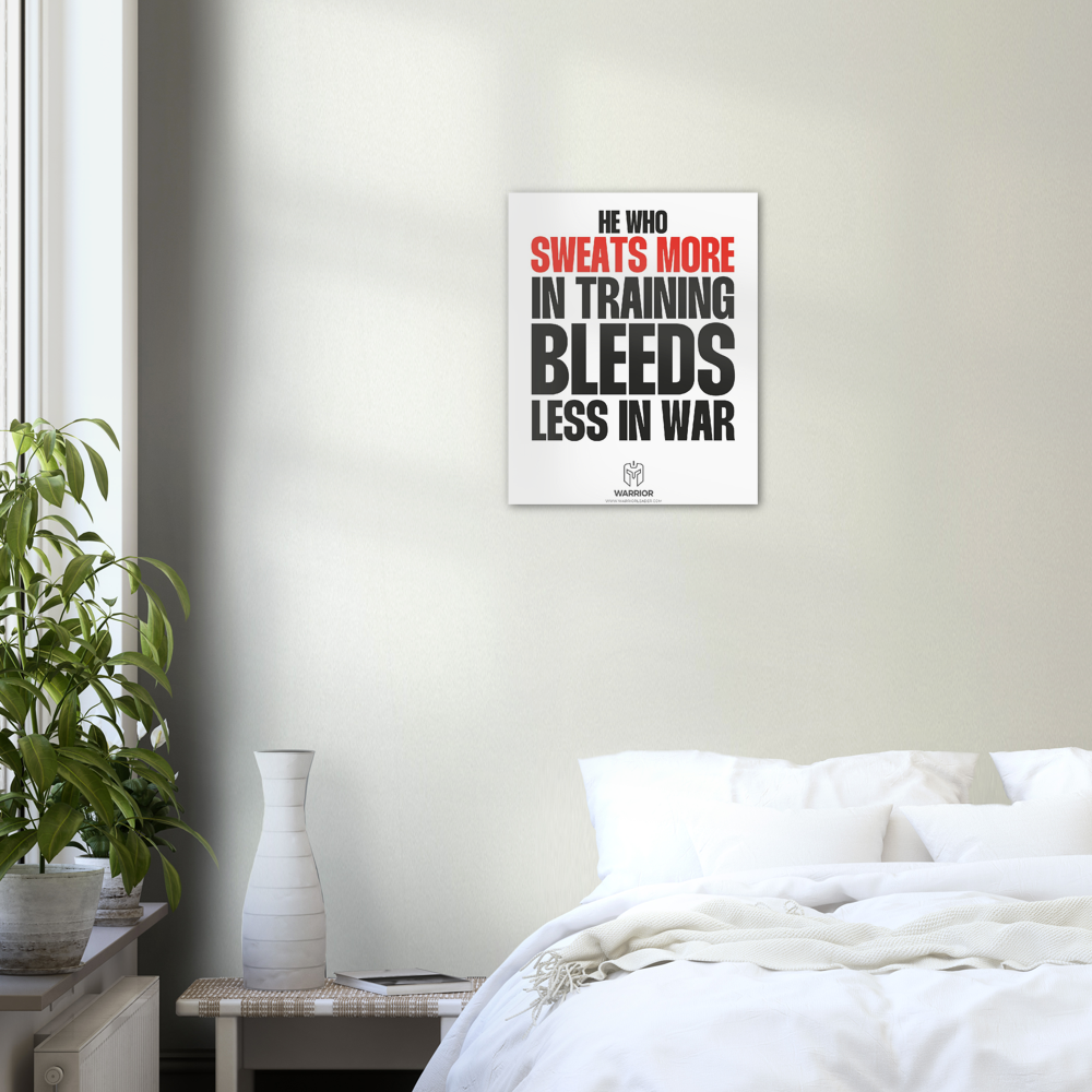 He Who Sweats More in Training Bleeds Less in War Aluminum Print