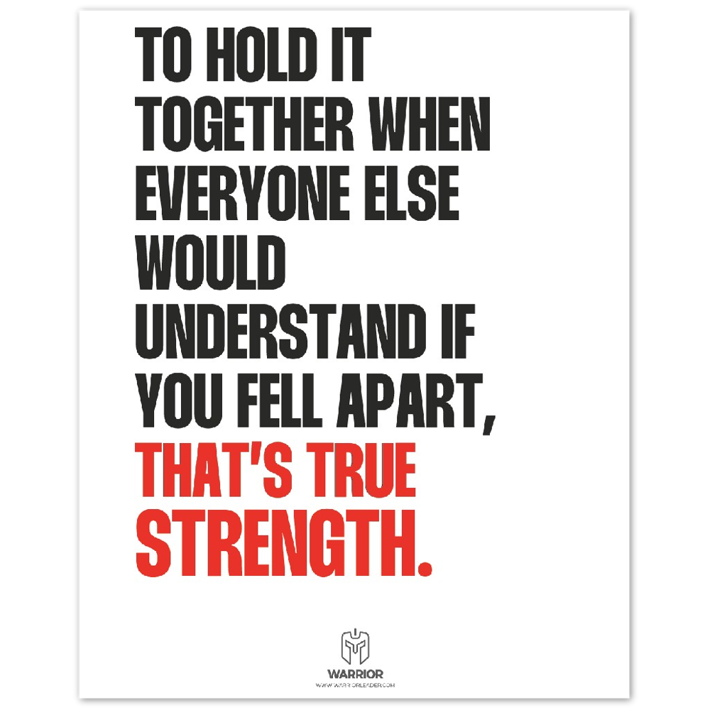 True Strength Quote from Warrior Head Aluminum Print
