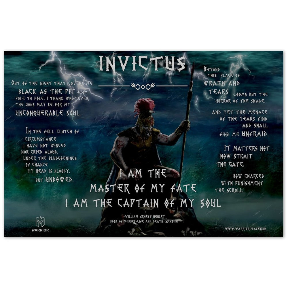 Invictus Poem Art | 3mm ALUMINUM | William Ernest Henley Quote Decor | Motivational Wall Art | Quote Print | Library Print | Poem Art