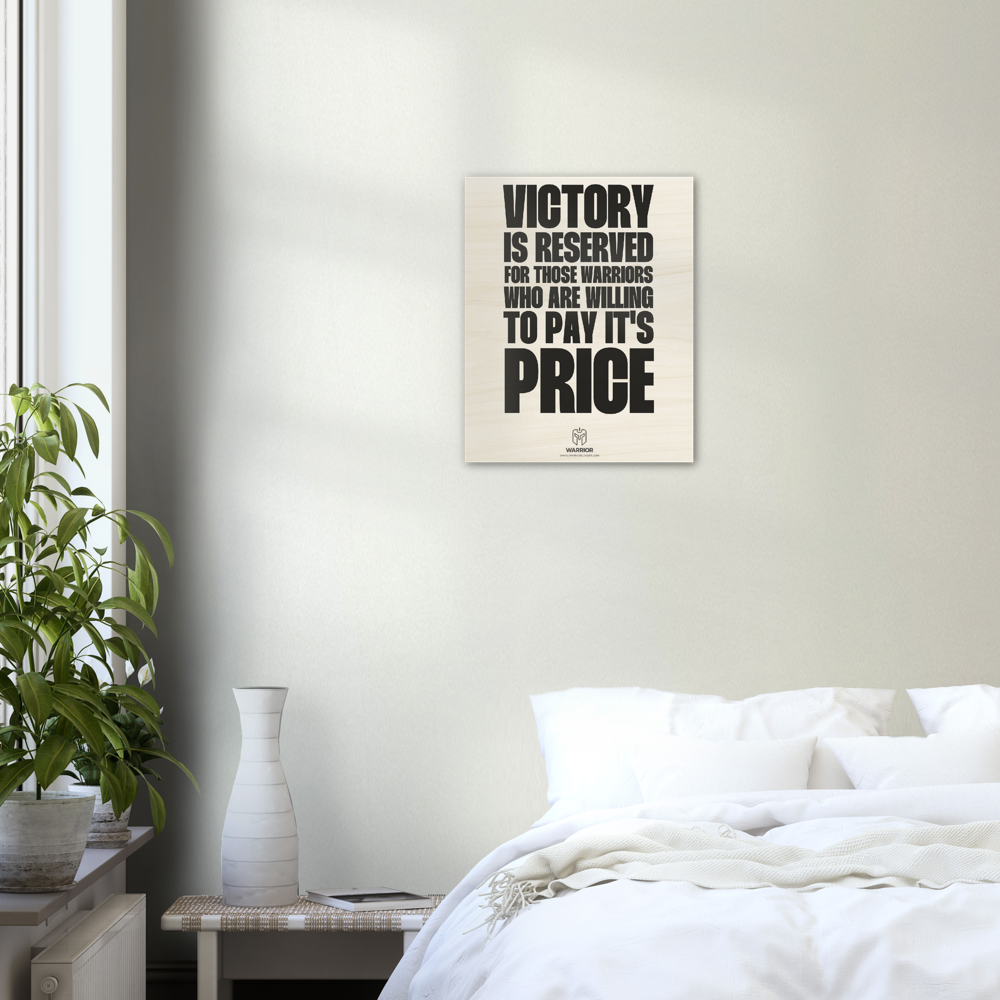 Victory is Reserved by Warrior Head Wood Prints