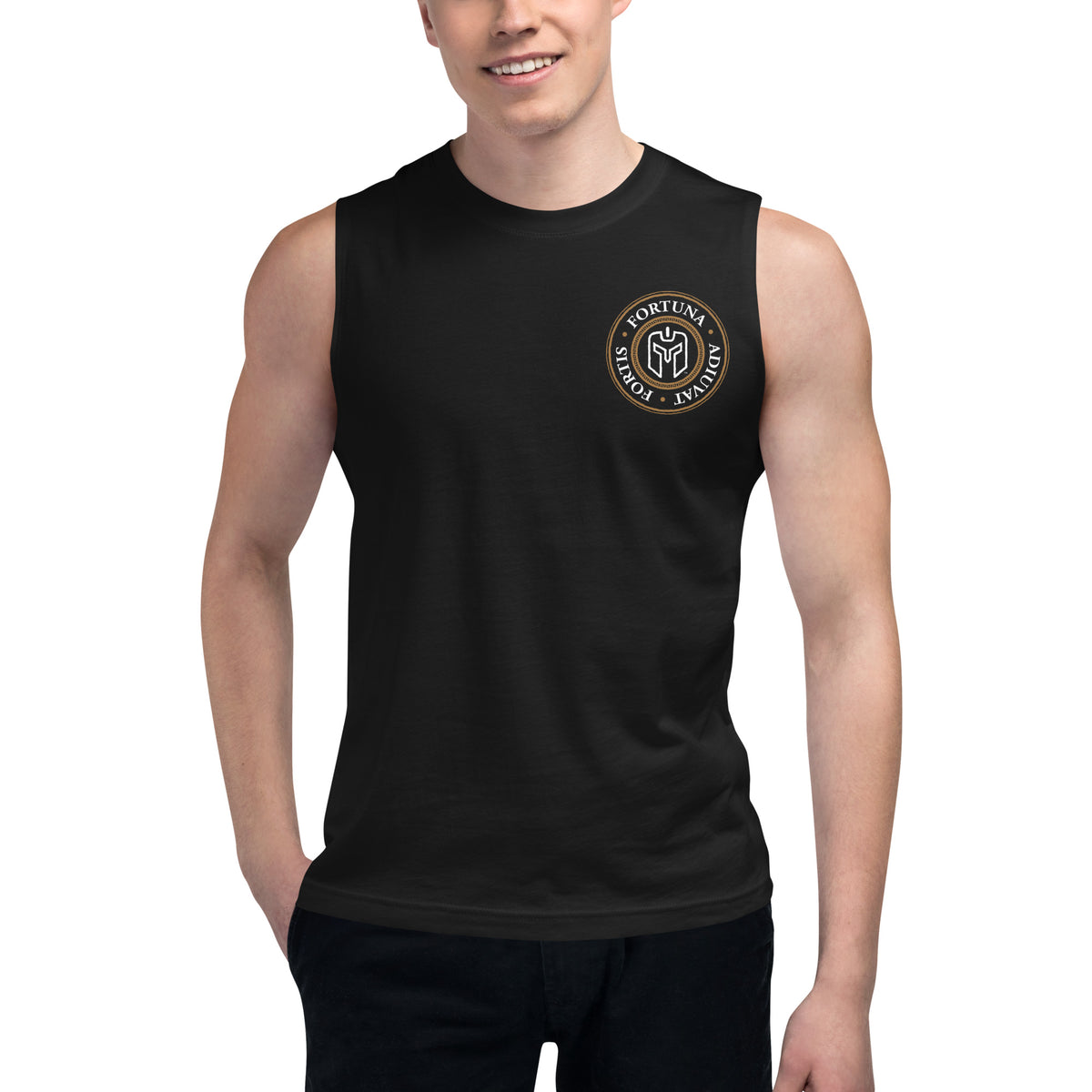 FORTUNA, ADIUVAT, FORTIS (Goddes of fortune and goodluck, save or aid, strong) Muscle Shirt